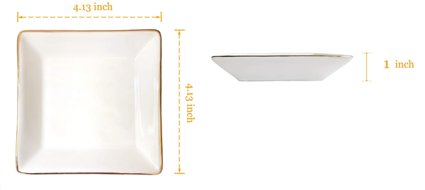 Square Jewelry Tray with Golden Edge