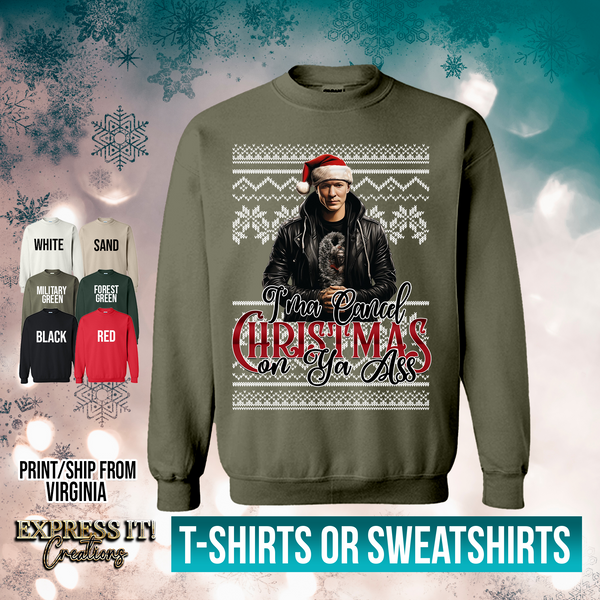 Cancel Christmas Sweatshirt - Knit Background