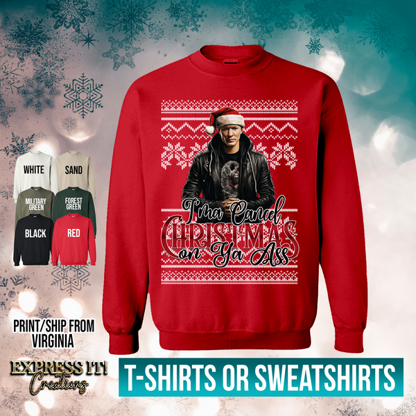 Cancel Christmas Sweatshirt - Knit Background