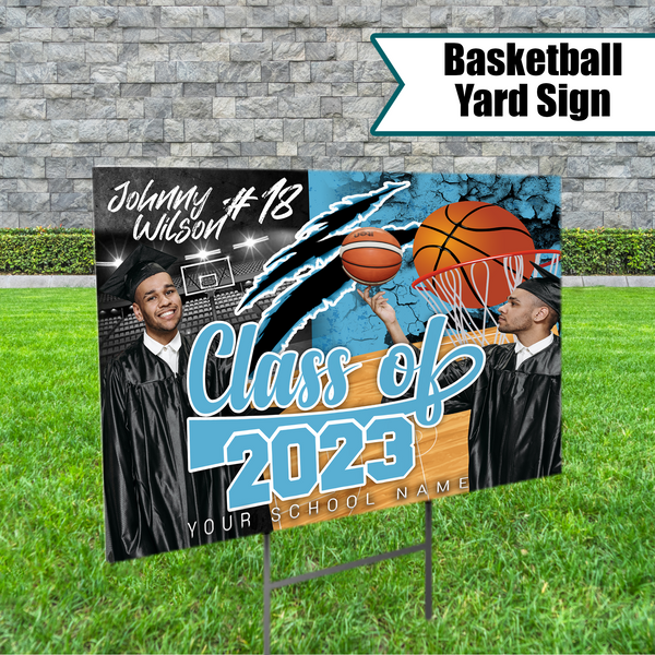 Basketball Graduation Yard Sign