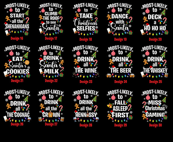 Adult Size Most Likely Family Matching Christmas Tee, Christmas Sweatshirt