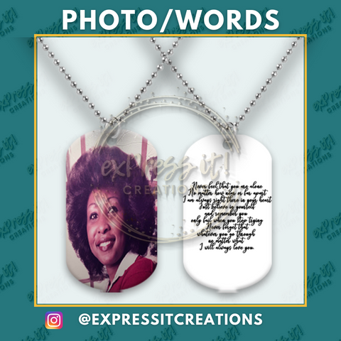Dog Tag Necklace with Pictures - Add your photos - exPress it! Creations