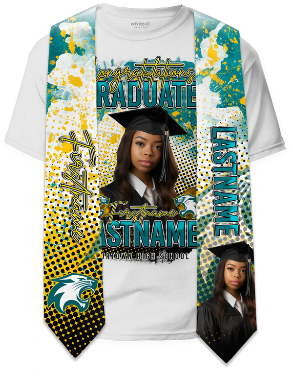 Graduation Premium Adult Center Print Shirt and Stole Combo - exPress it! Creations