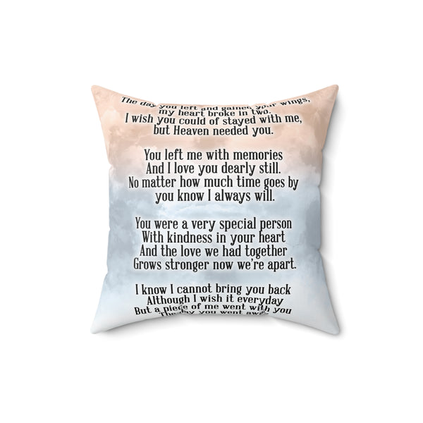 PMM Memorial Tribute Square Pillow - Forever in Our Hearts - Personalized Gift for Loved Ones