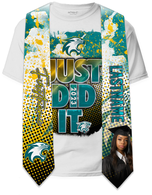 Graduation Premium Adult Center Print Shirt and Stole Combo - exPress it! Creations